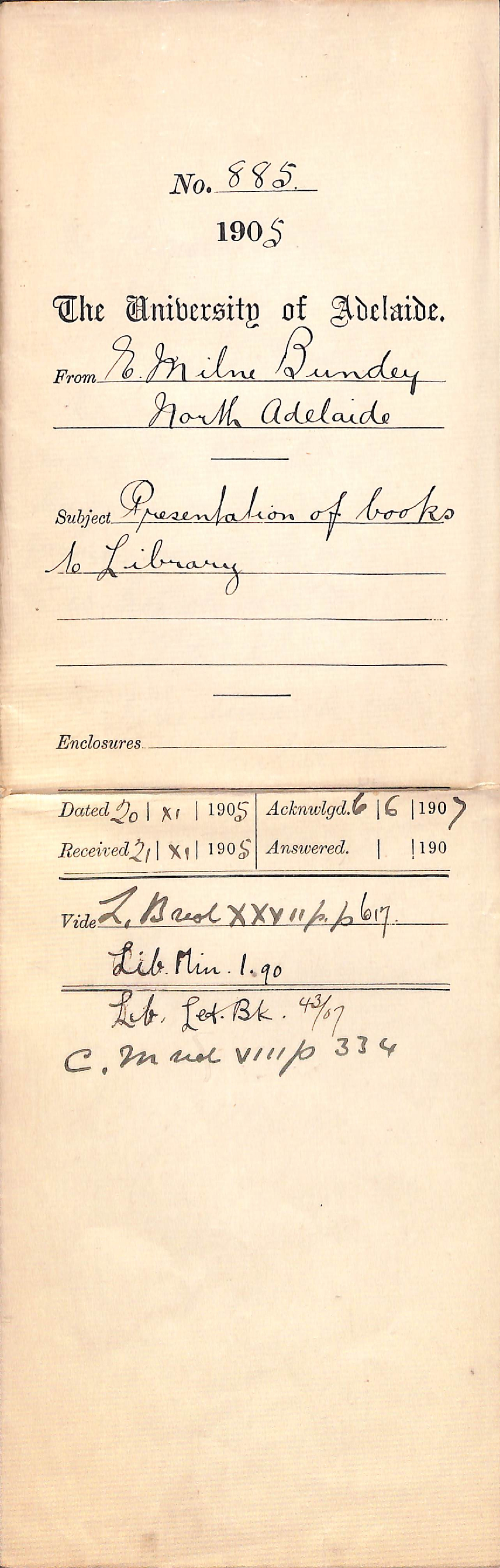 Presentation of books to Library - Full Docket