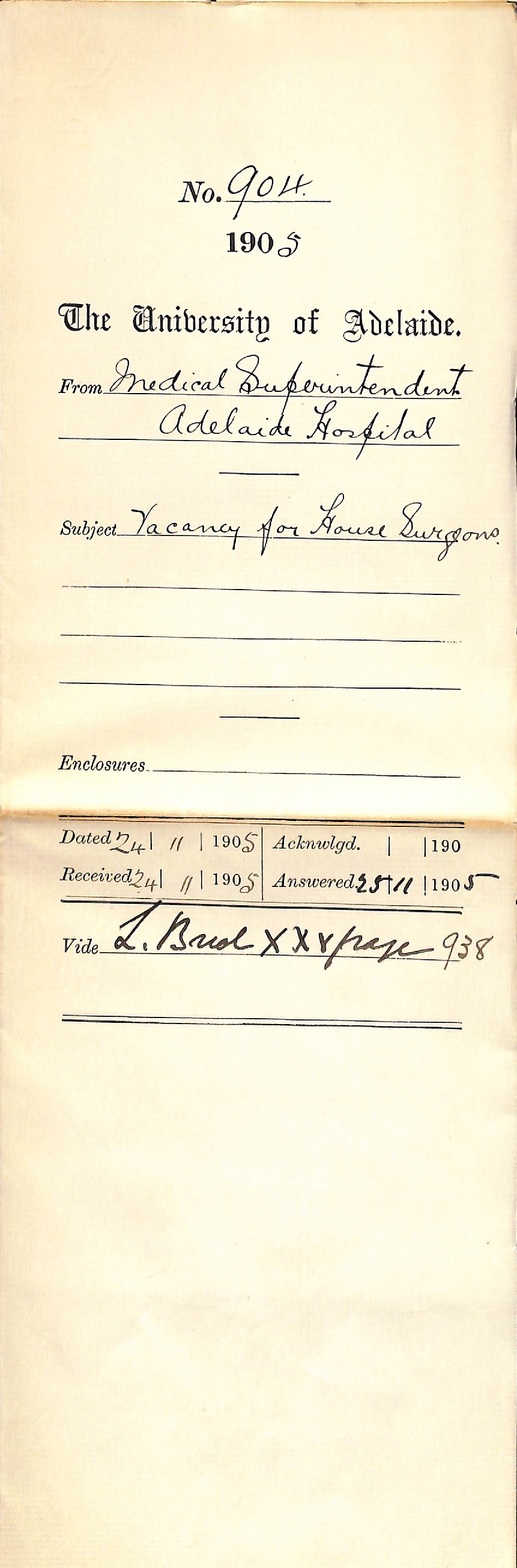 Vacancy for House Surgeons