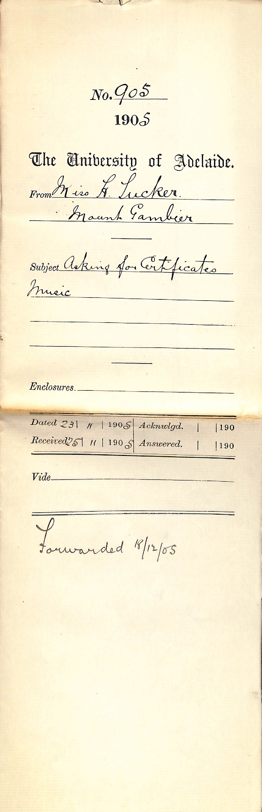 Asking for Certificates - Music