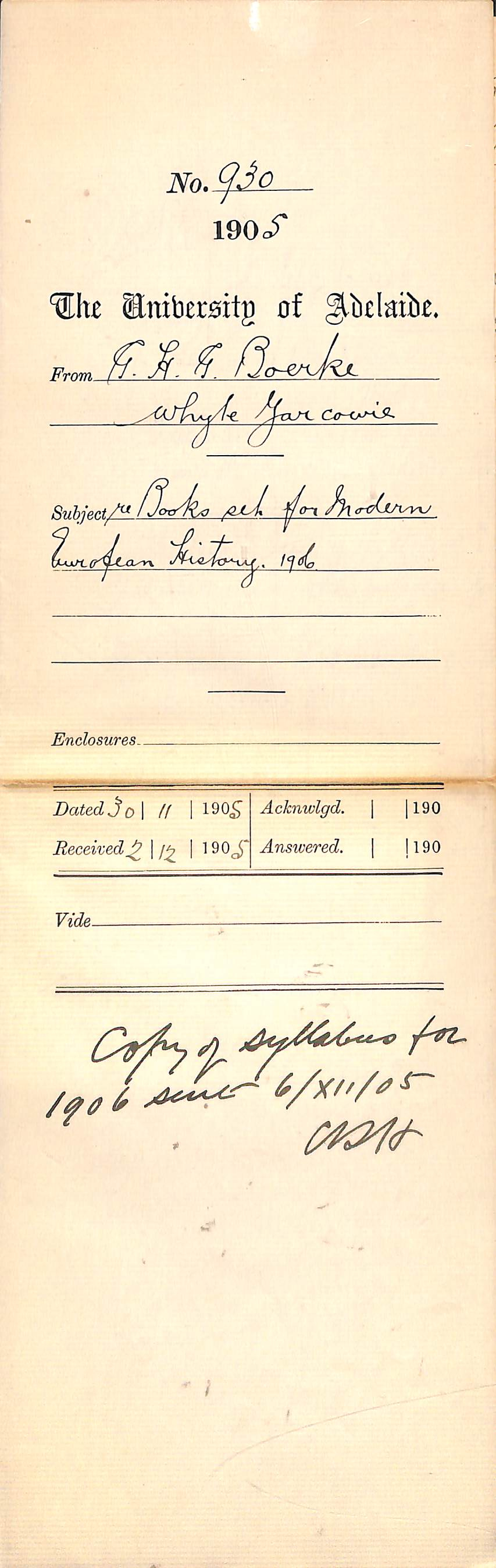 Re Books set for Modern European History 1906