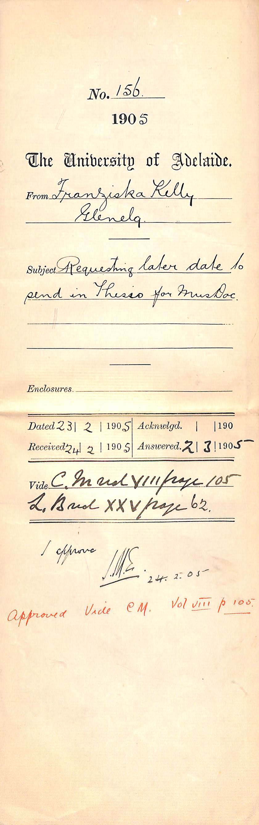 Requesting later due date to send in Thesis for Music Doc