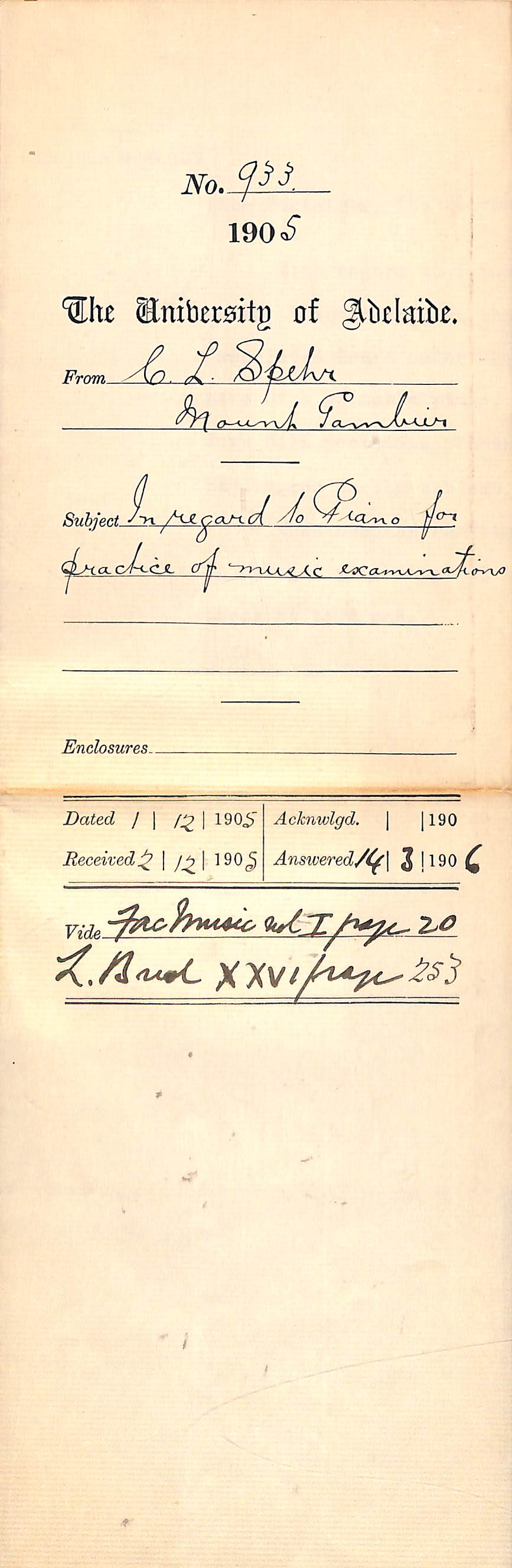 In regard to piano for practice of music examinations