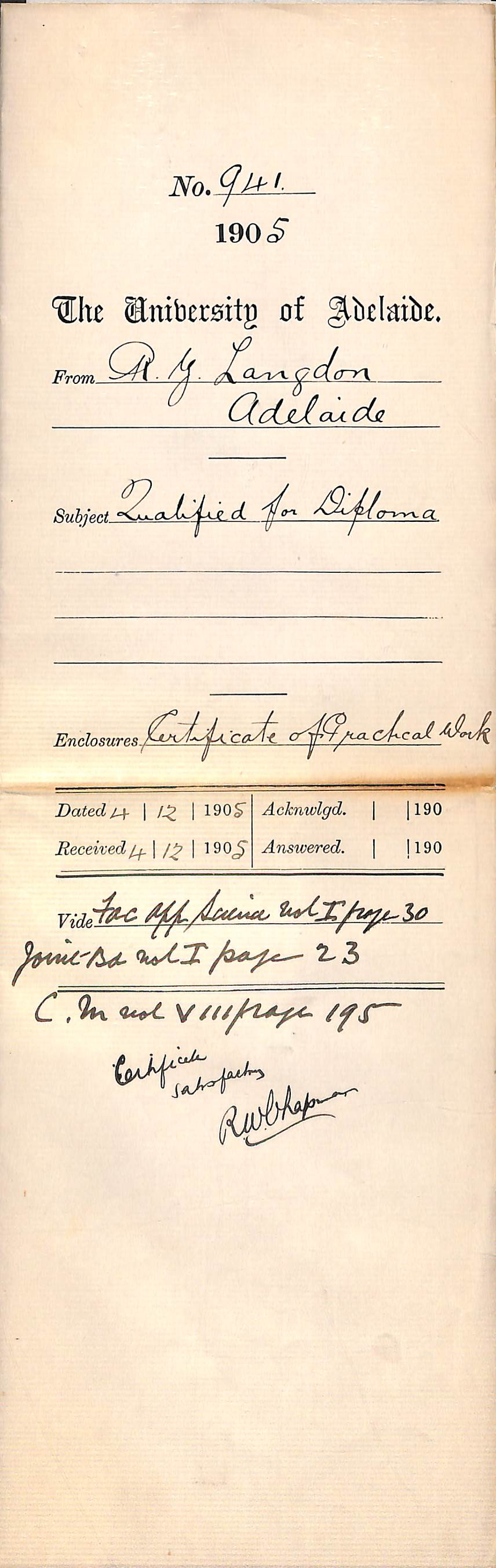 Qualified for Diploma