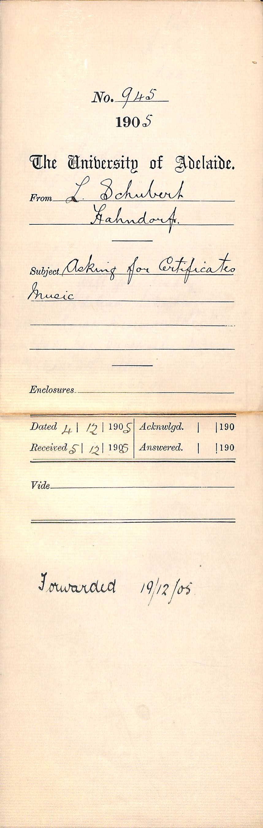 Asking for Certificates Music