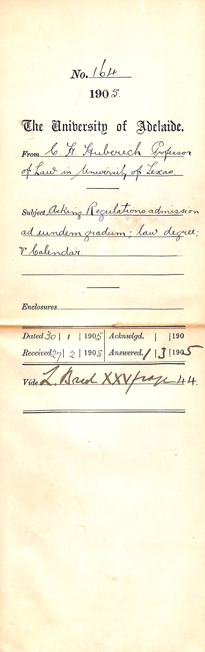 Asking Regulations admission ad eundem gradum, Law degree etc