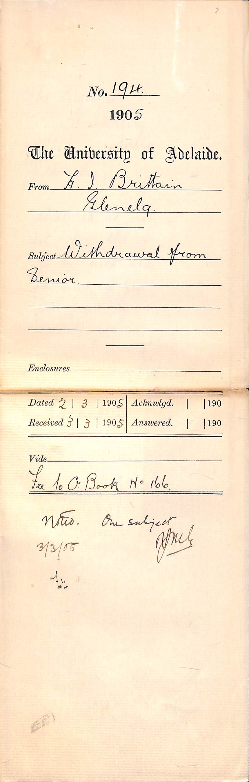 Withdrawal from Senior Public Examination