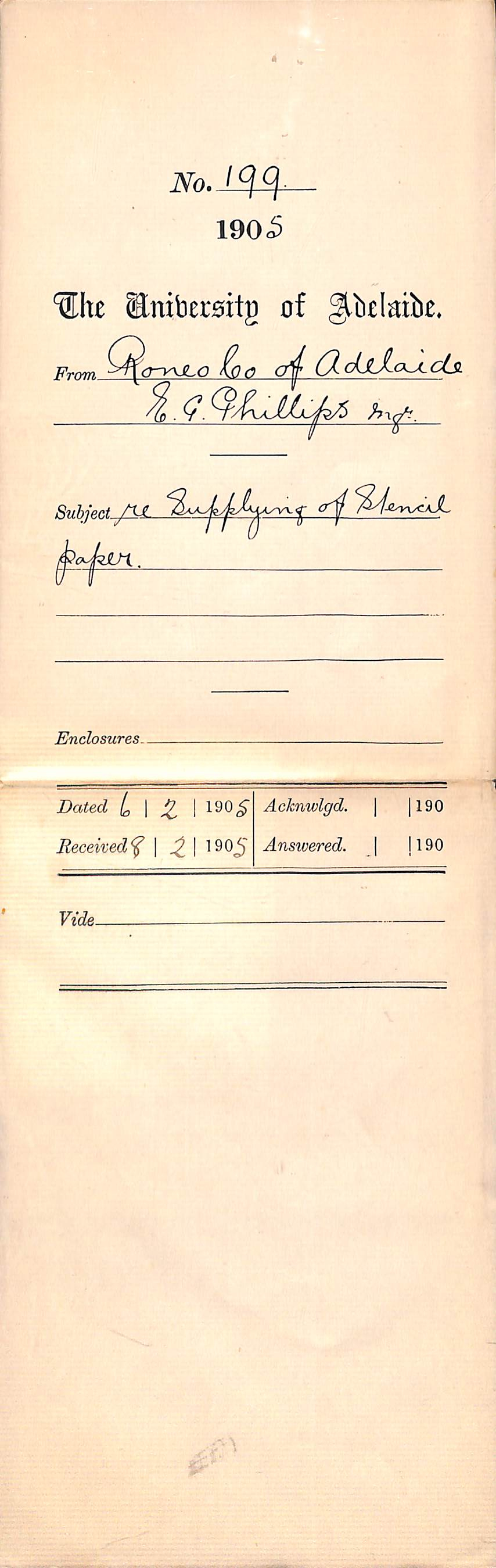 Supplying of Stencil Paper