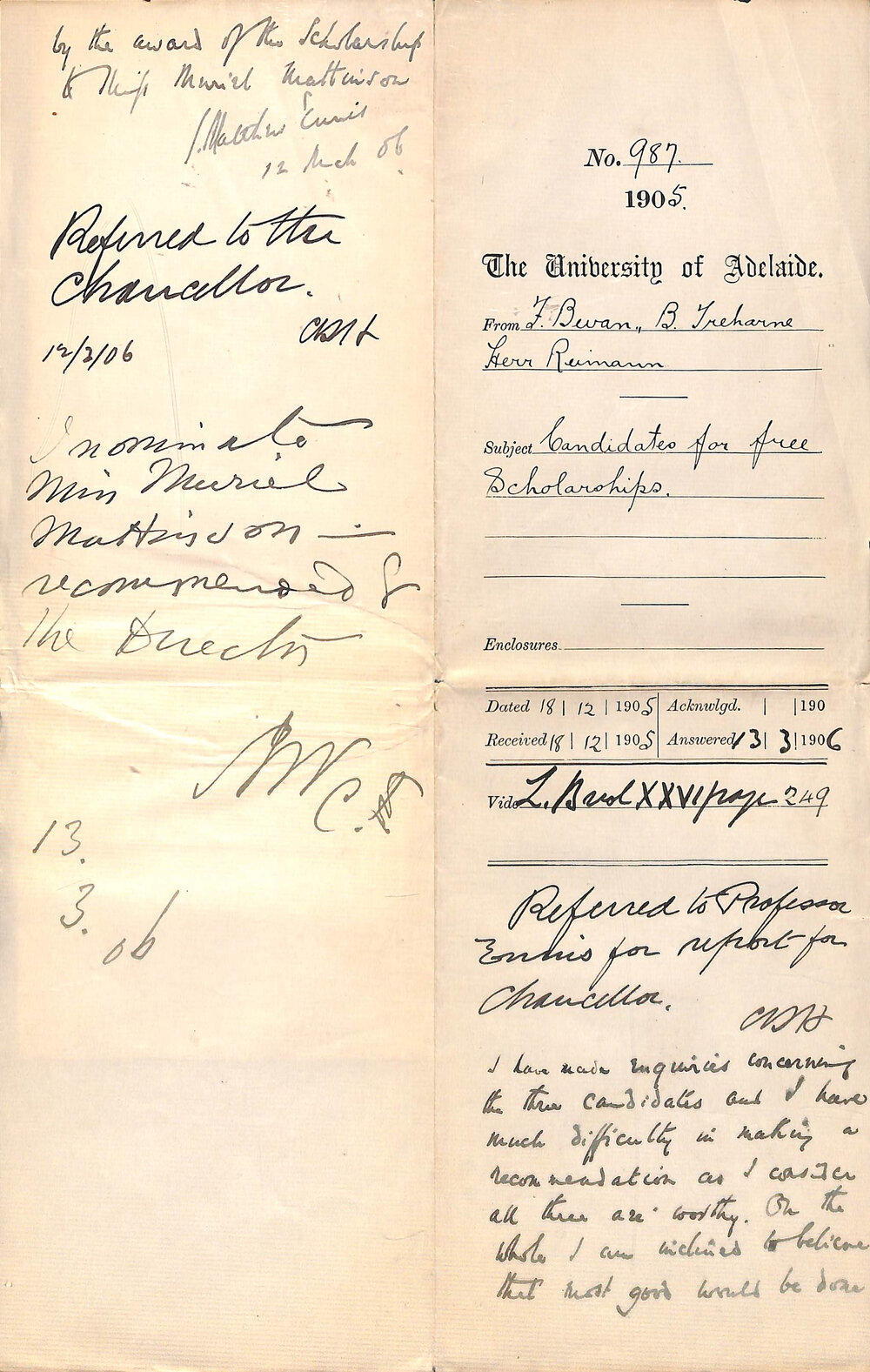 Candidates for free scholarships - Full Docket