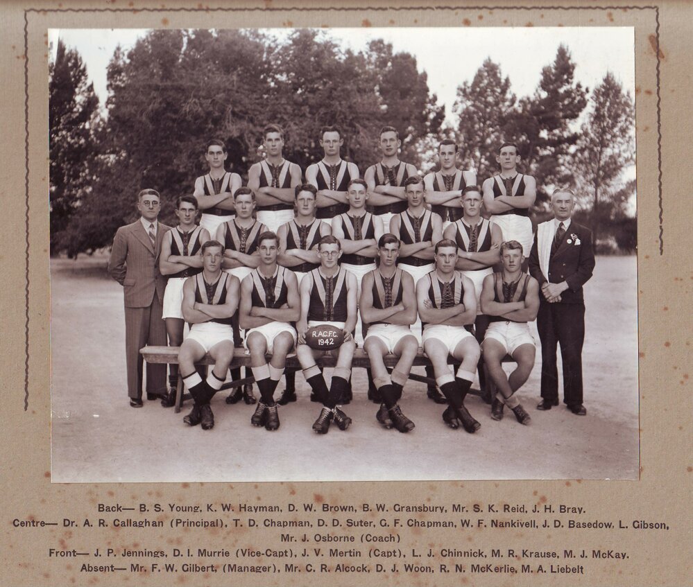 Football Team, Roseworthy Agricultural College, 1942