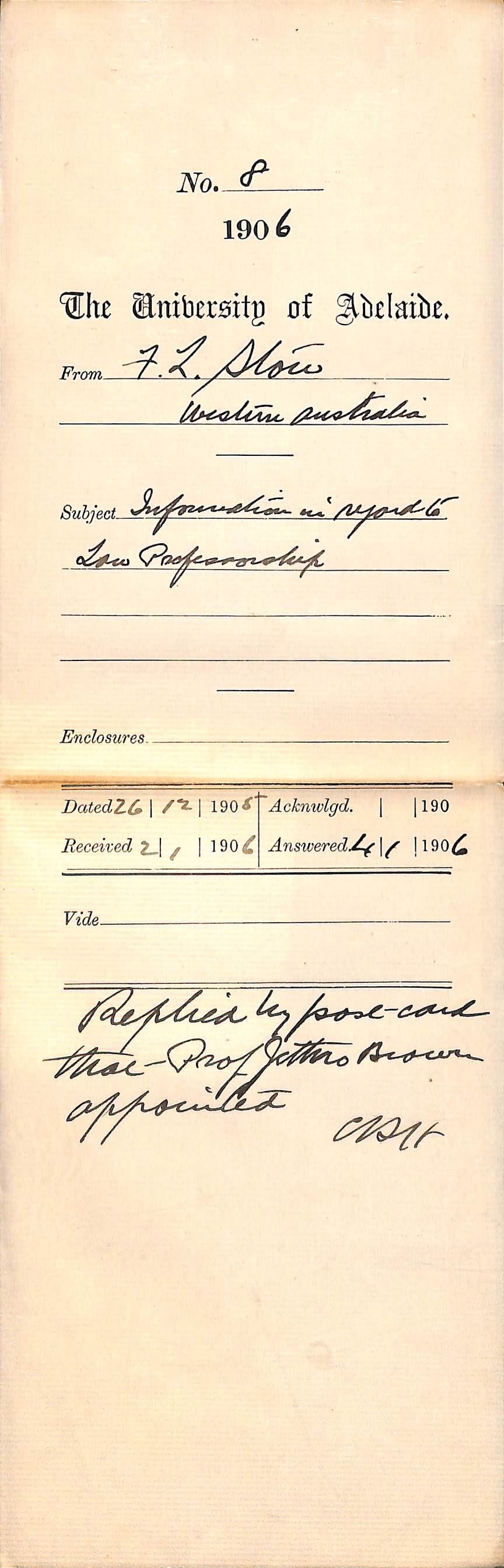 Enquiring about Law Professorship vacancy