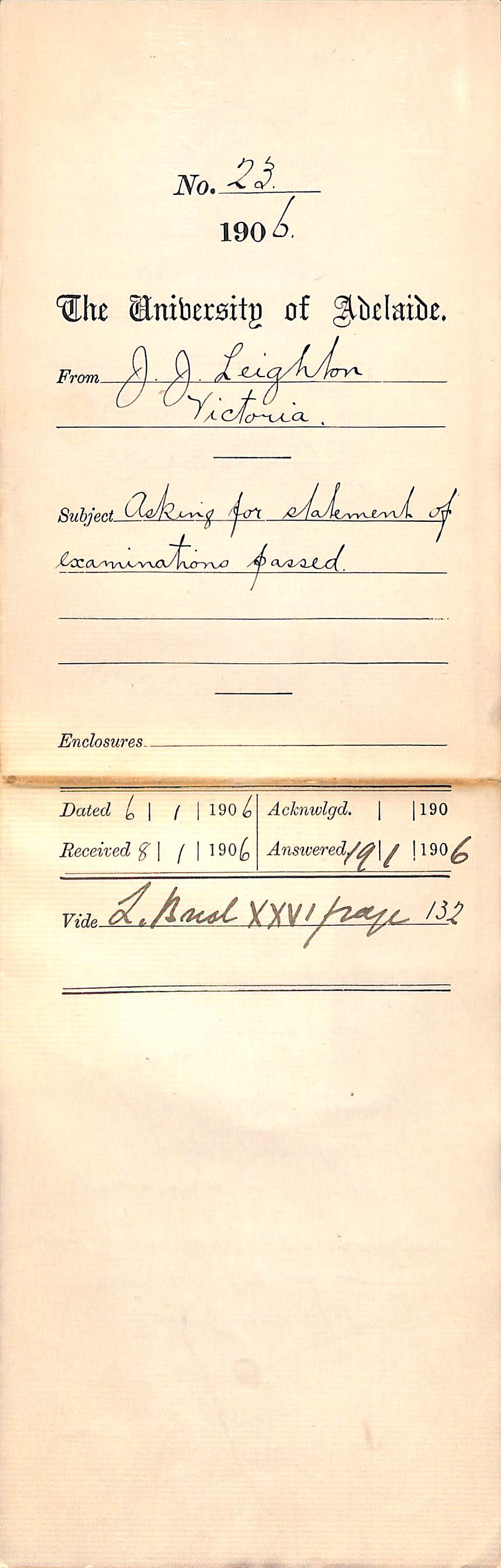 Requesting statement of results