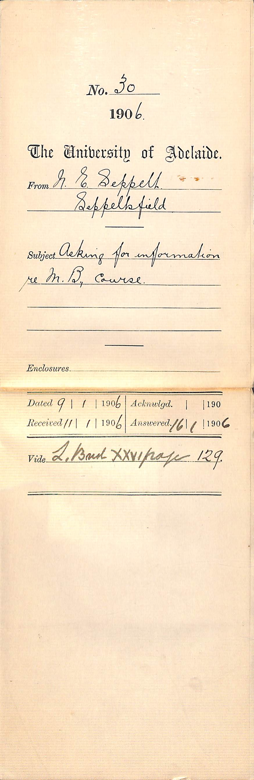 Enquiring about medical course