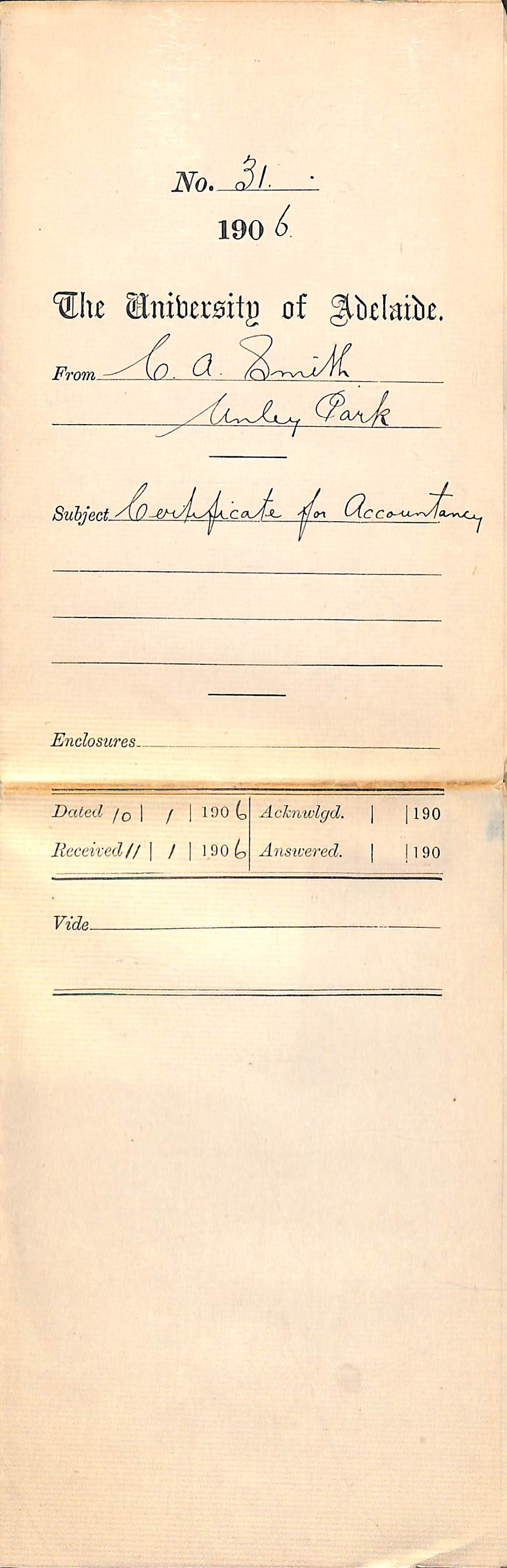 Requesting certificate of Accountancy exam result