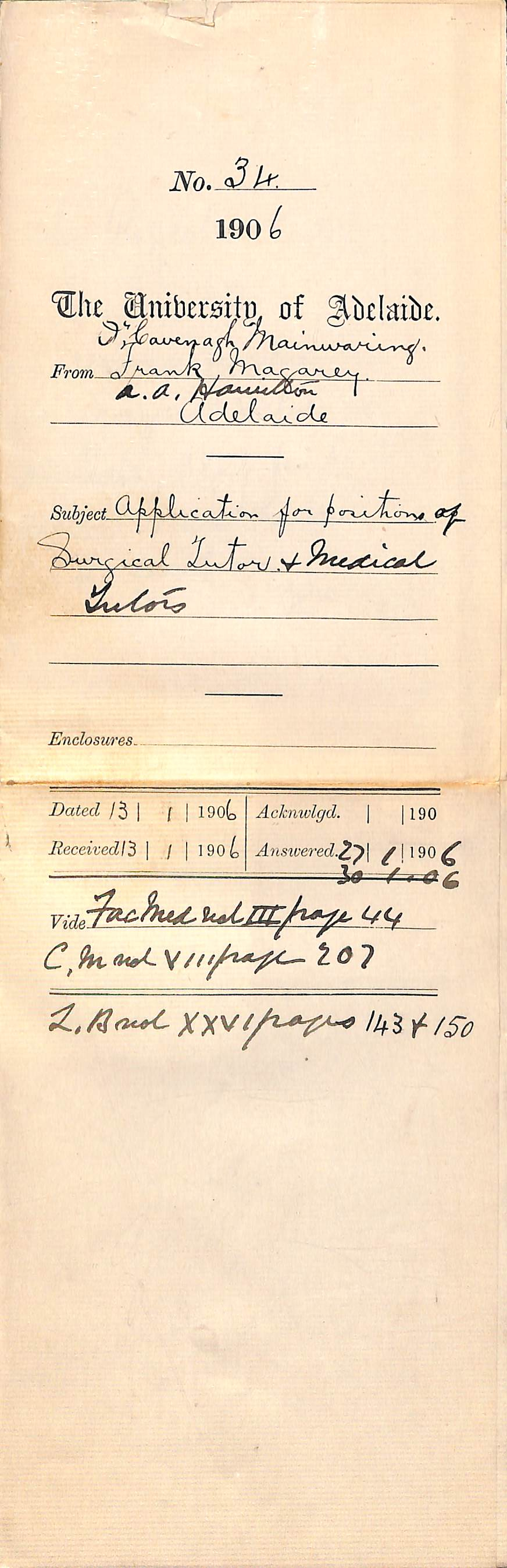 Applying for position as Surgical Tutor and Medical Tutor