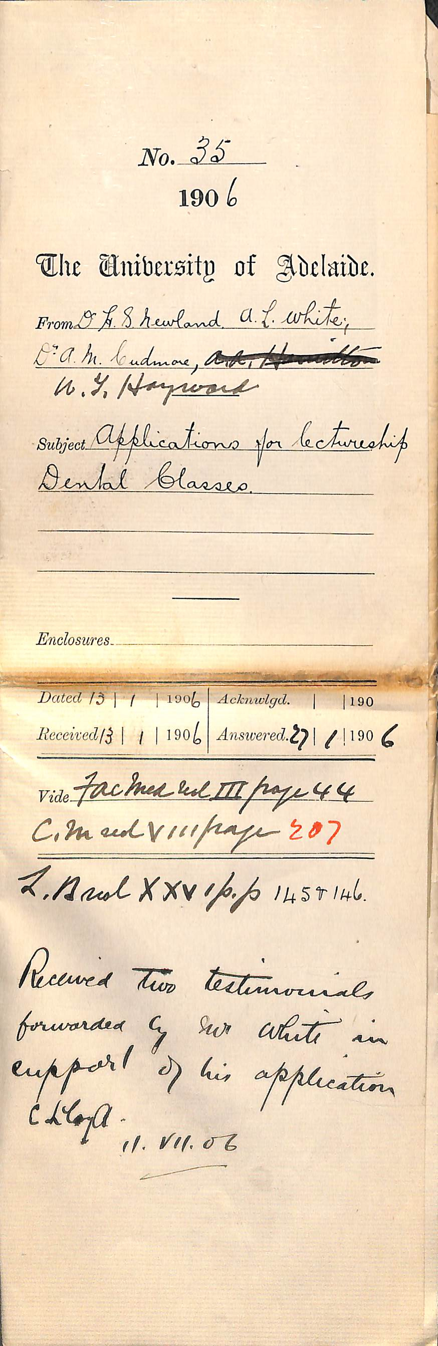 Applying for position of Lecturer in Dentistry