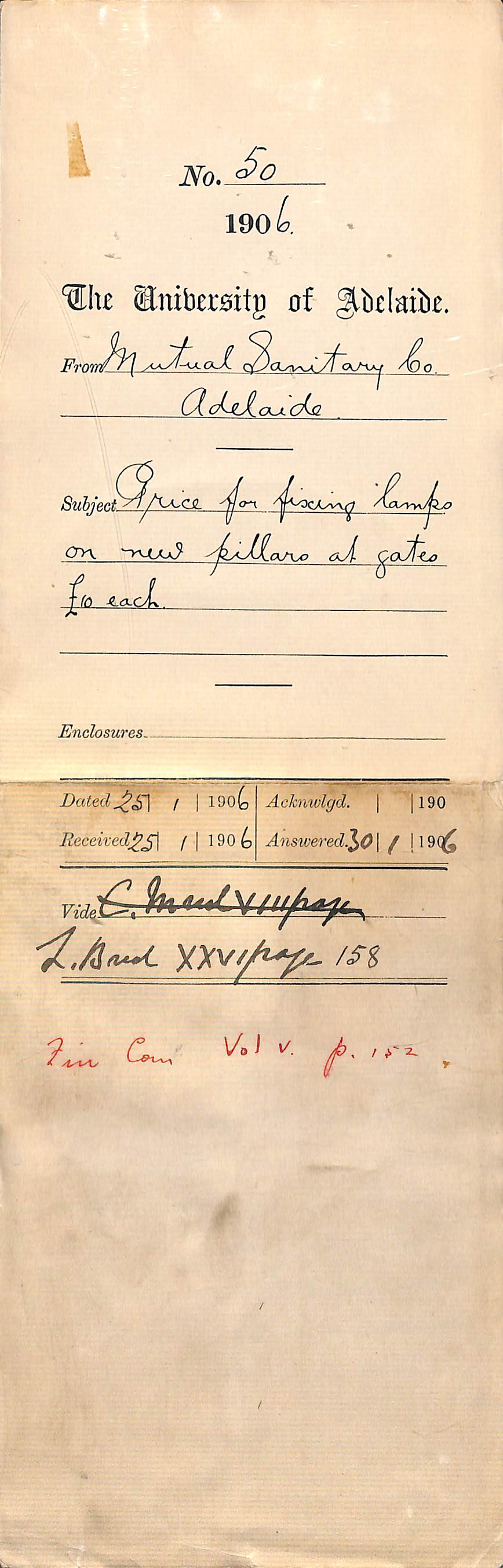 Pricing new lamps for entrance gates