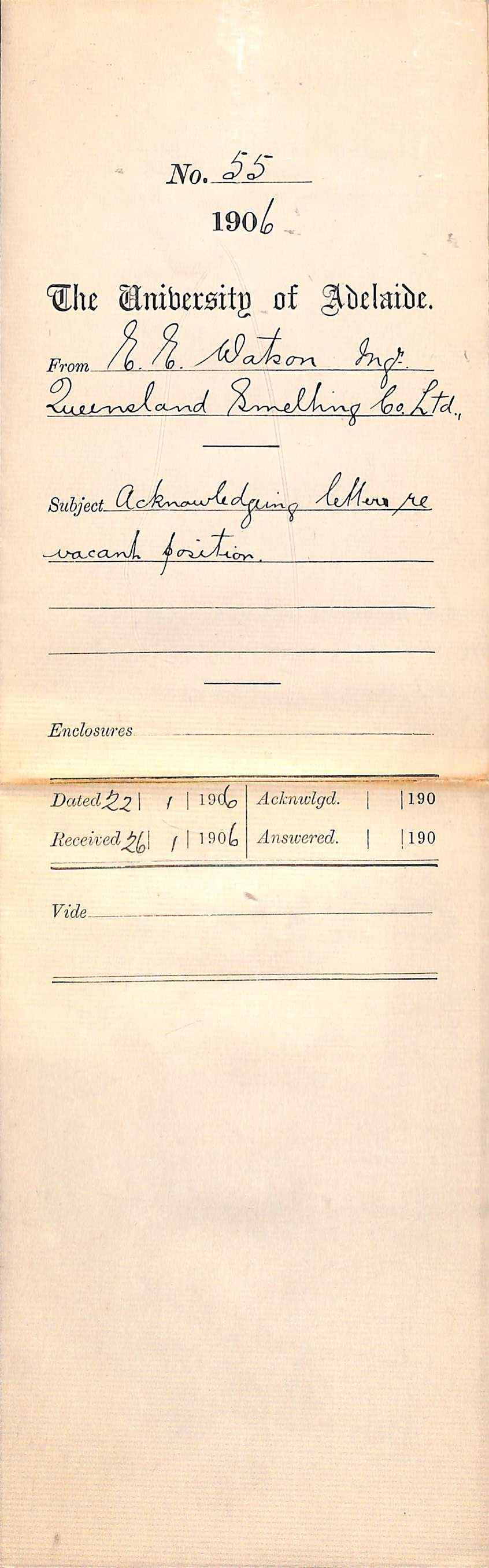 Unable to recommend applicant