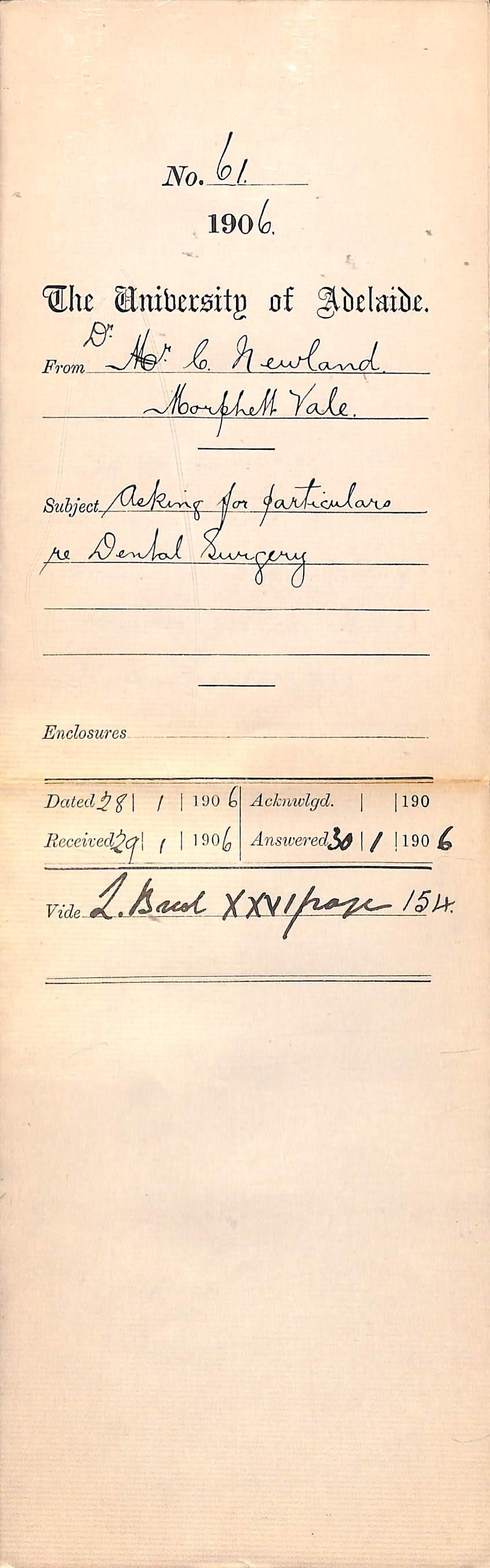 Requesting information about Dental Surgery course