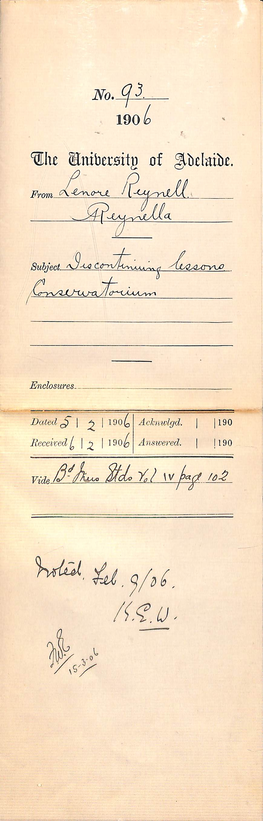 Discontinuing piano lessons