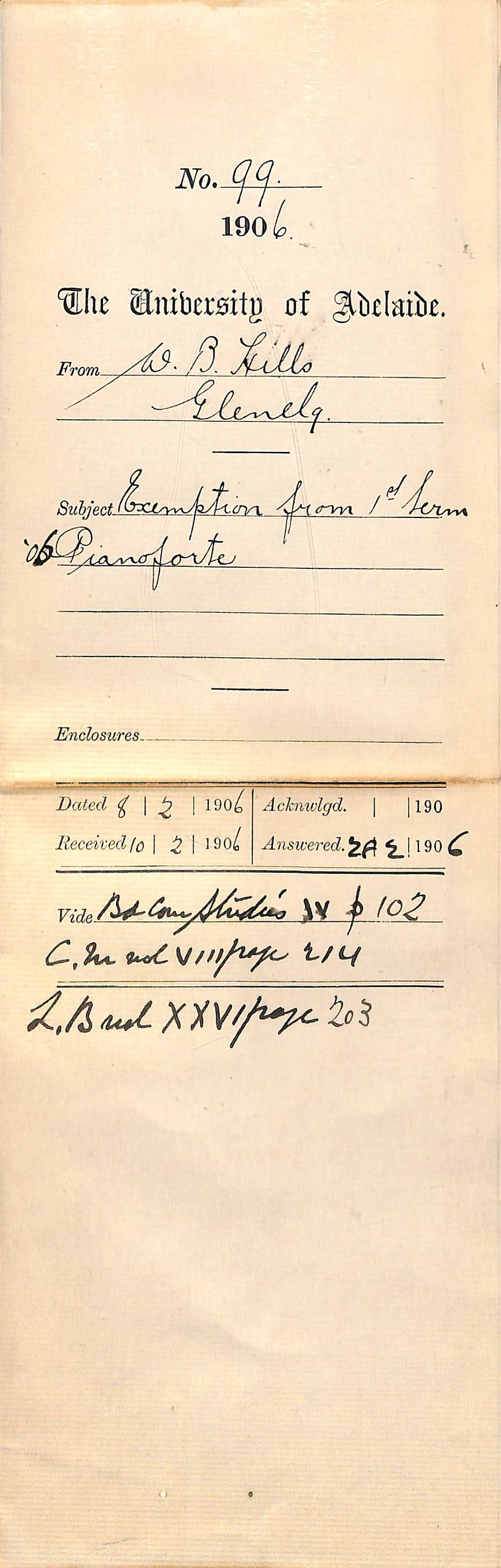 Applying for exemption for First term Pianoforte