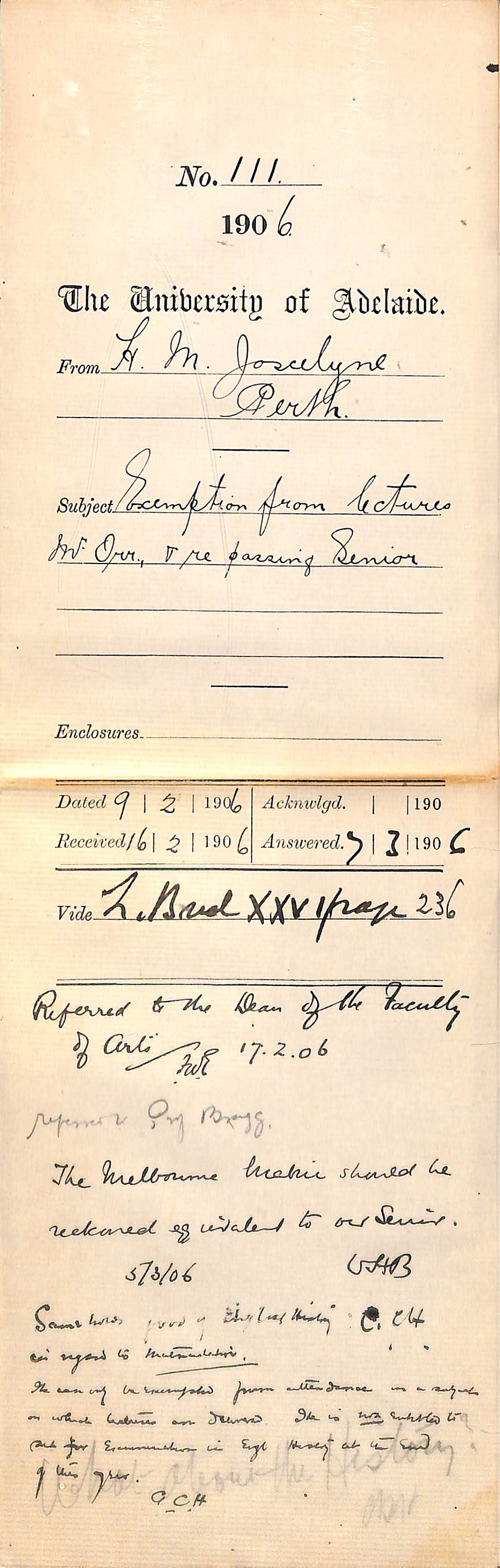 Clarifying subject exemptions Mr Orr - Music pamphlets received