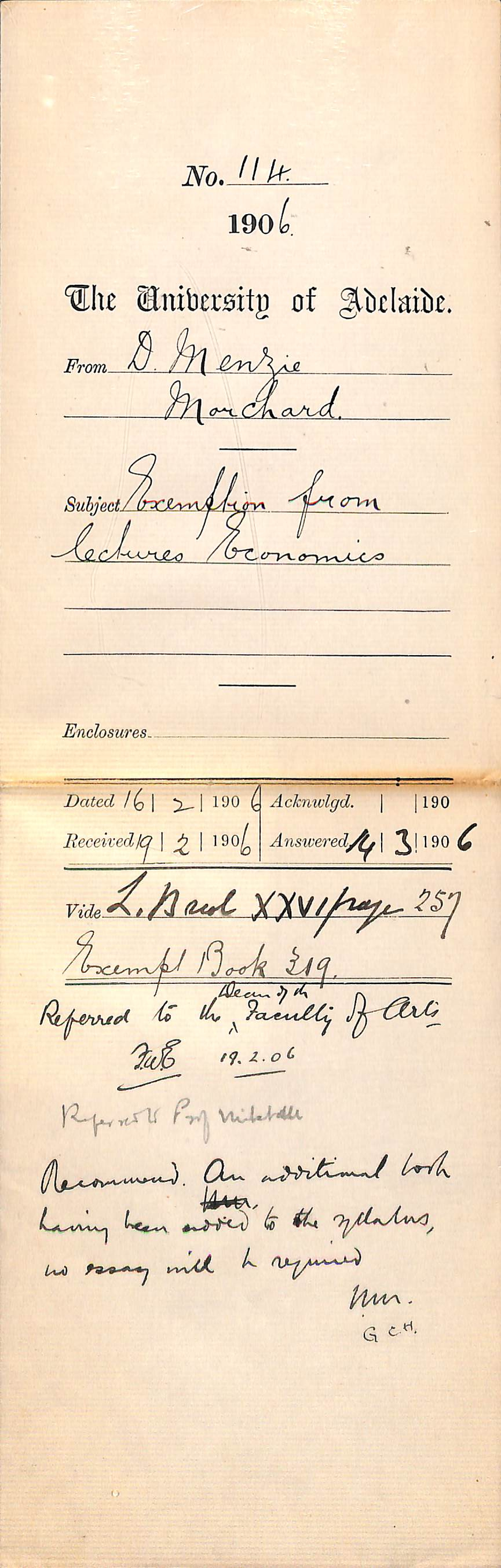 Requesting permission to resume Economics course