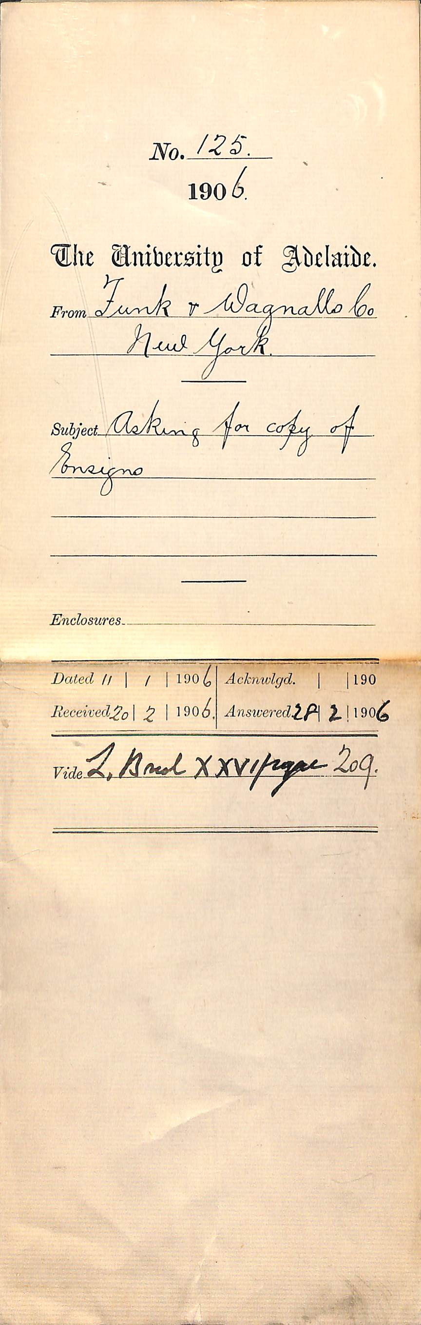 Requesting details of the University ensign, flag and colours