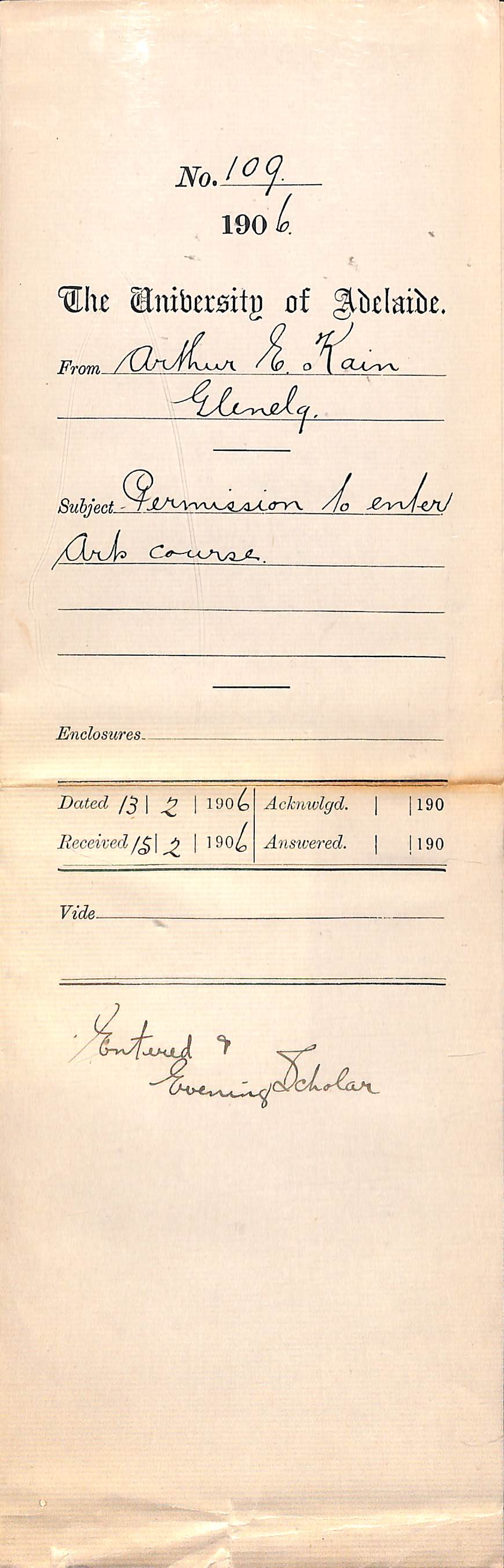 Applying to Arts course