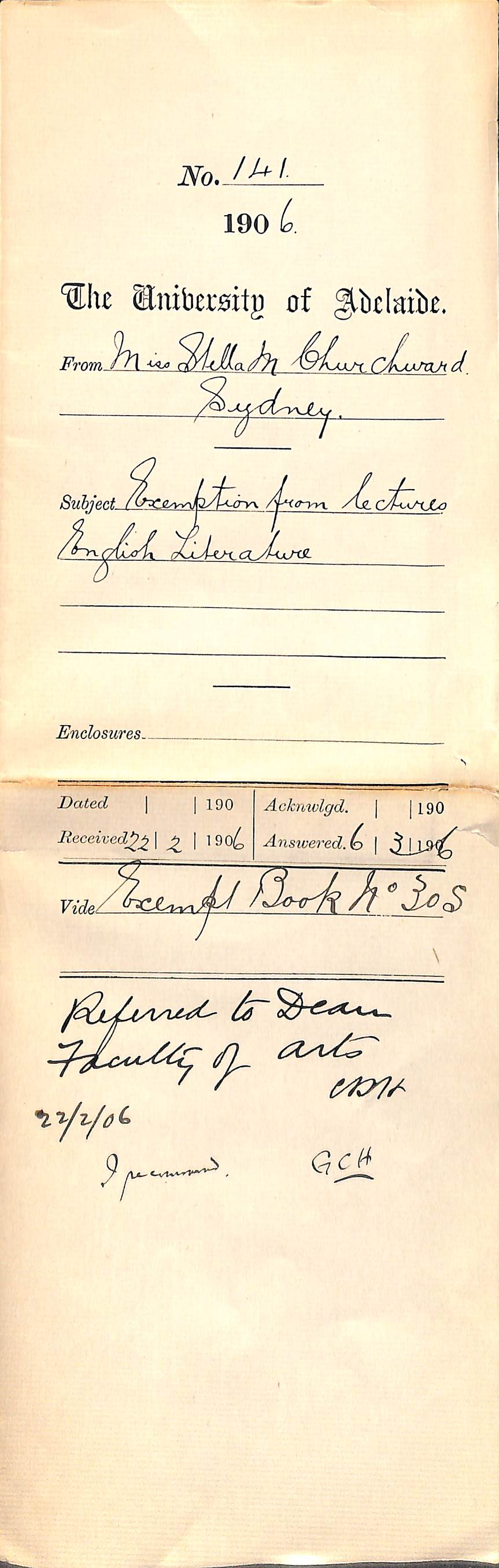 Exemption from lectures English Literature