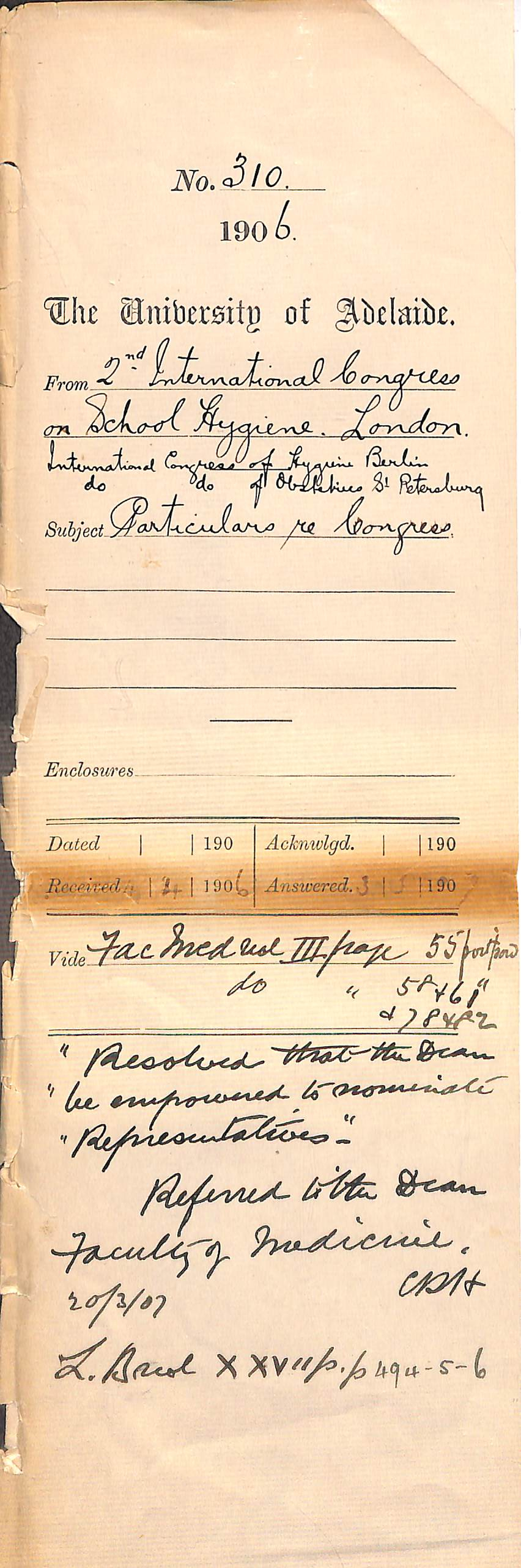 London and International Congress of Hygiene - Berlin and International Co