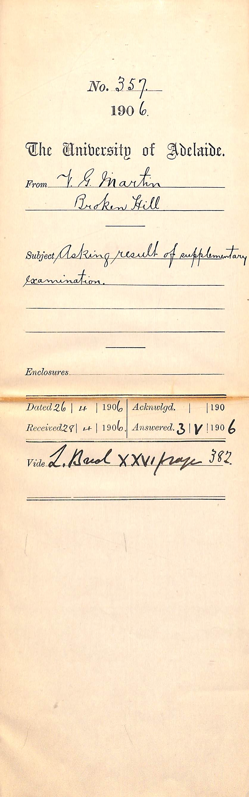 Requesting the results of a supplementary examination