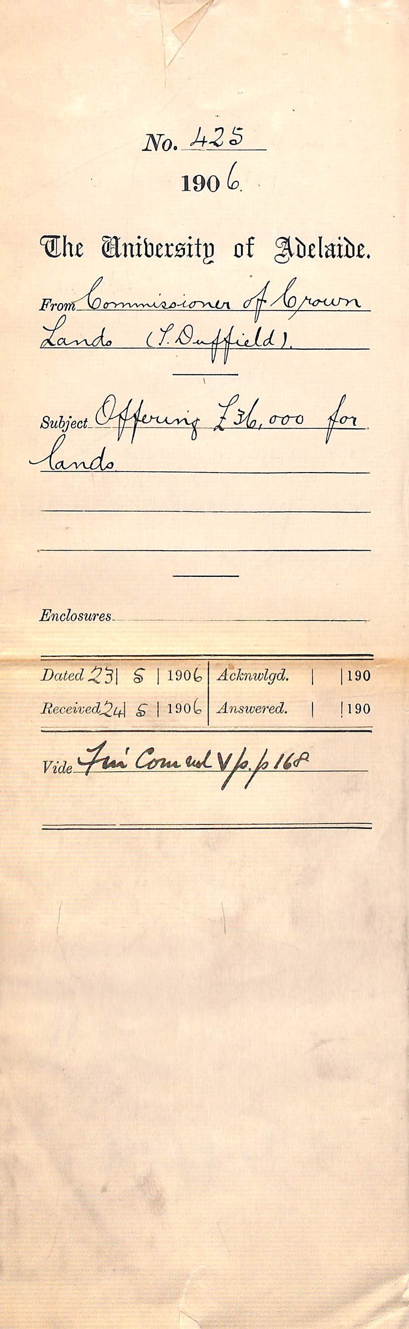 Offer for University Lands