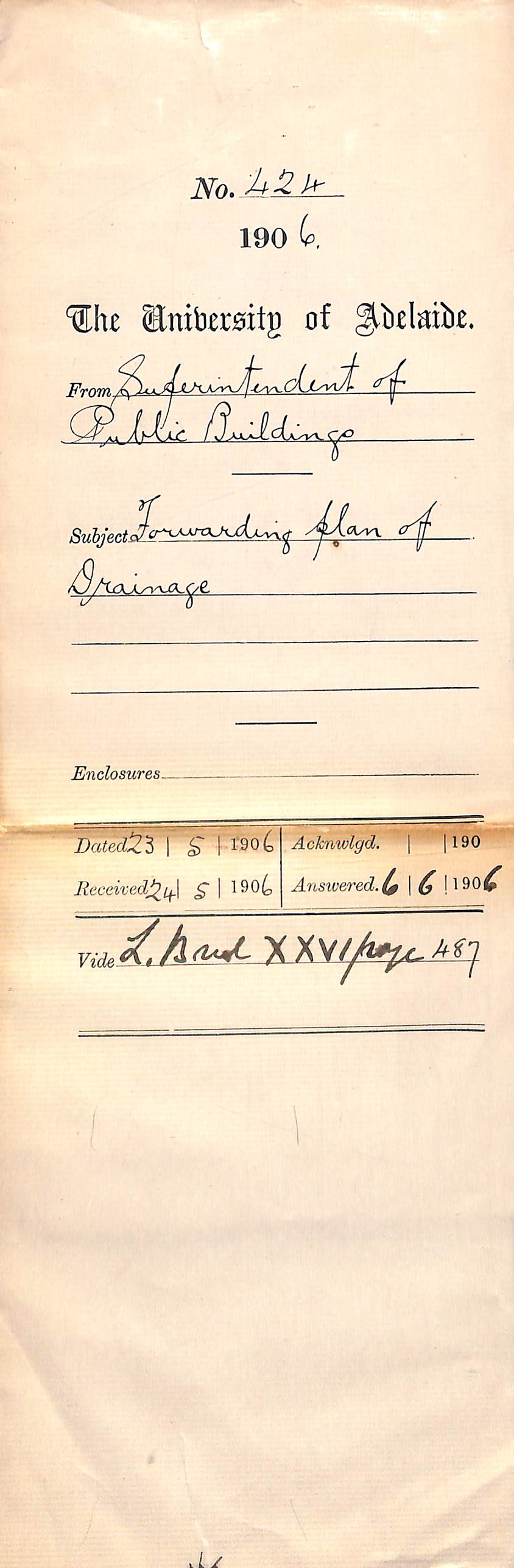 Forwarding and cost of plans of drainage system