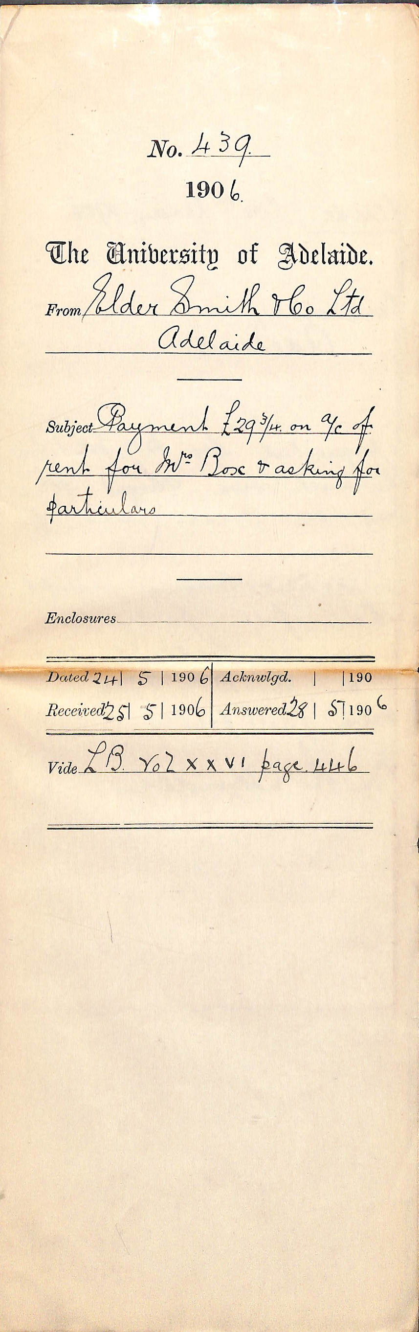 Payment of rent for Mrs Box and requesting particulars of back accounts