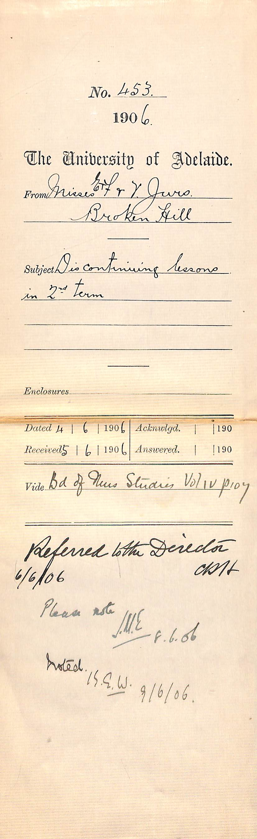 Unable to attend lessons during second term