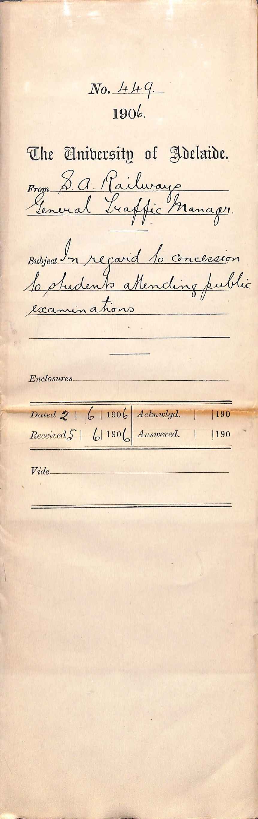 Regarding students travelling on concession when attending public examinations