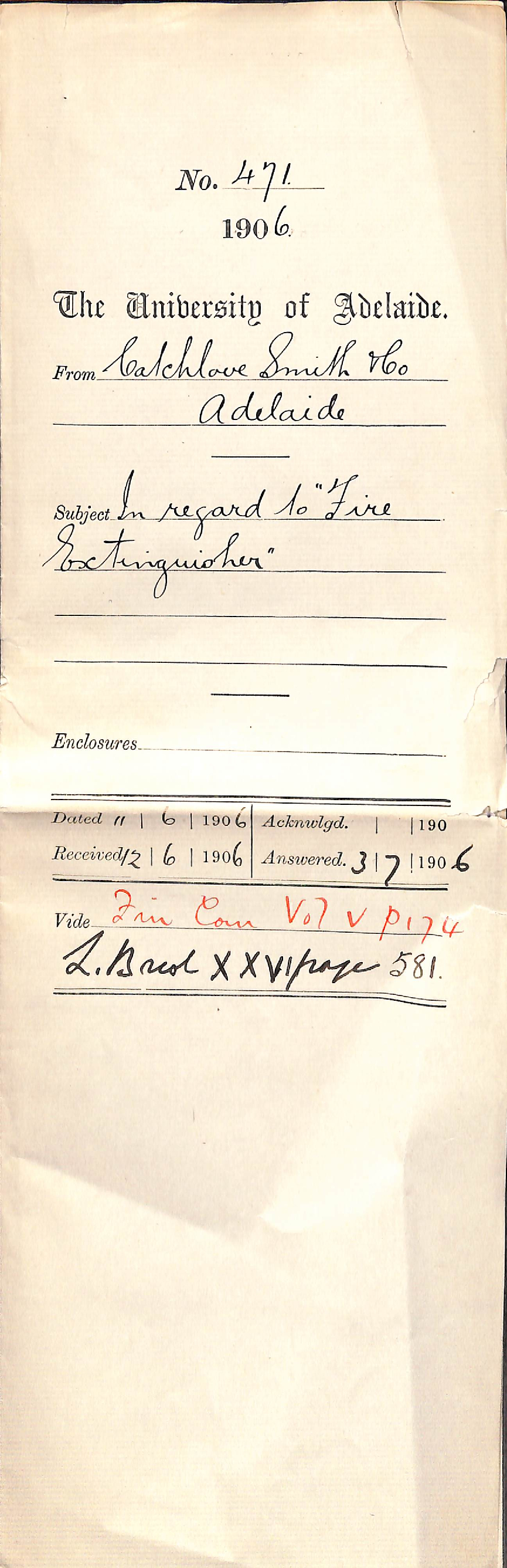 In regard to Fire Extinguisher