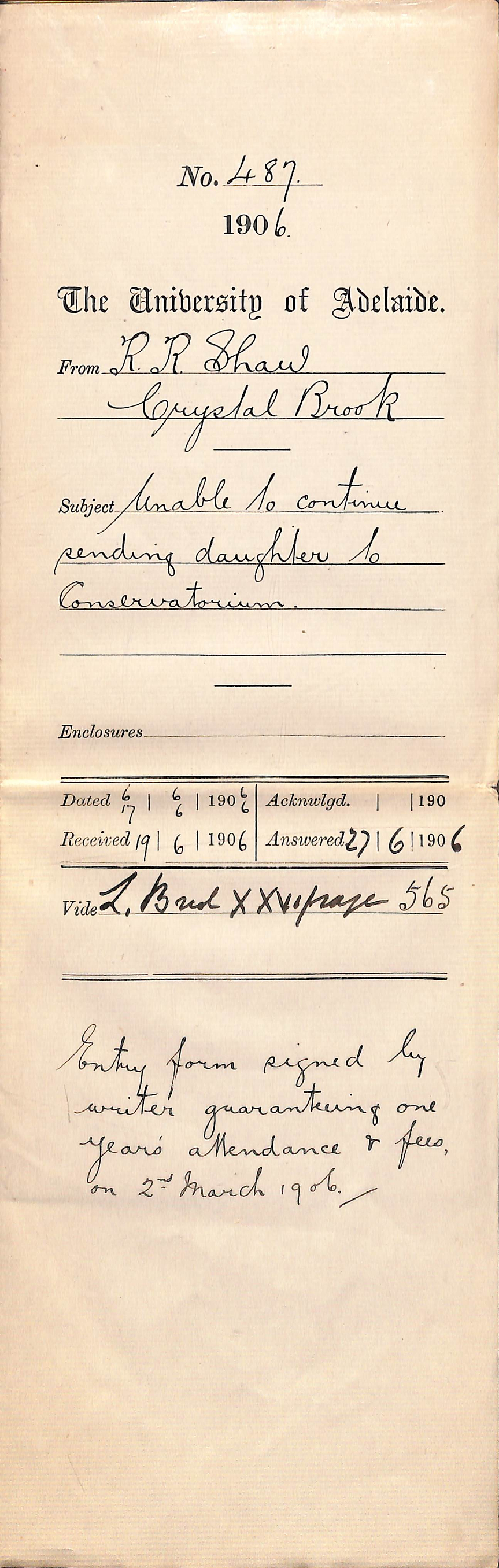 Unable to continue sending daughter to Conservatorium