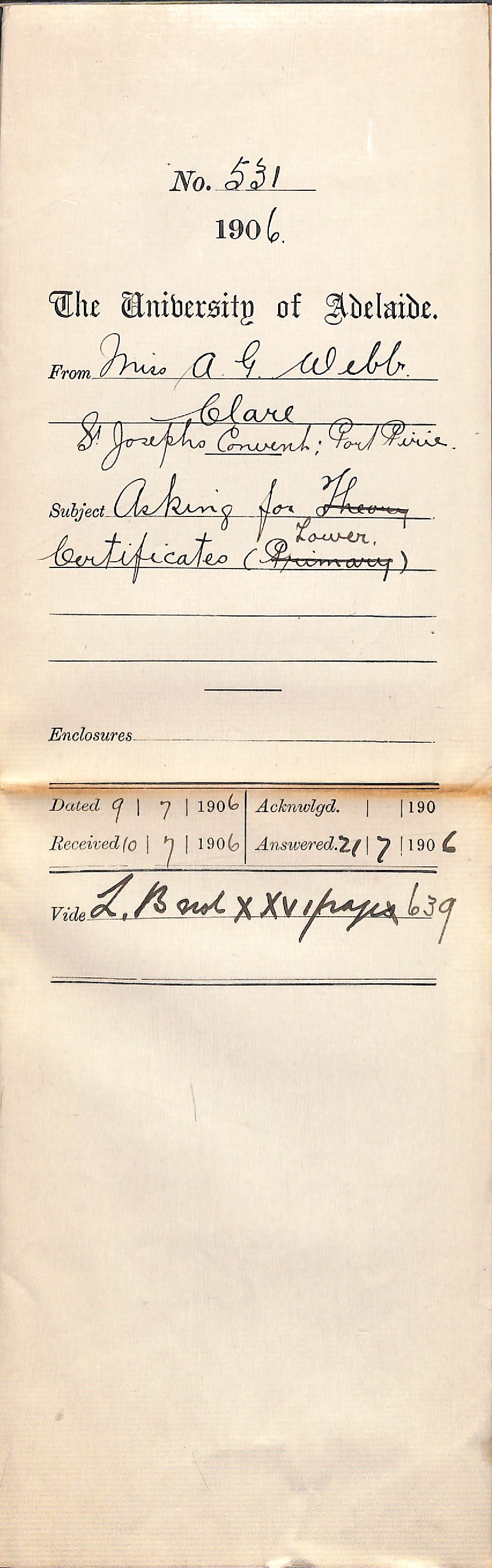 Asking for Certificates Lower