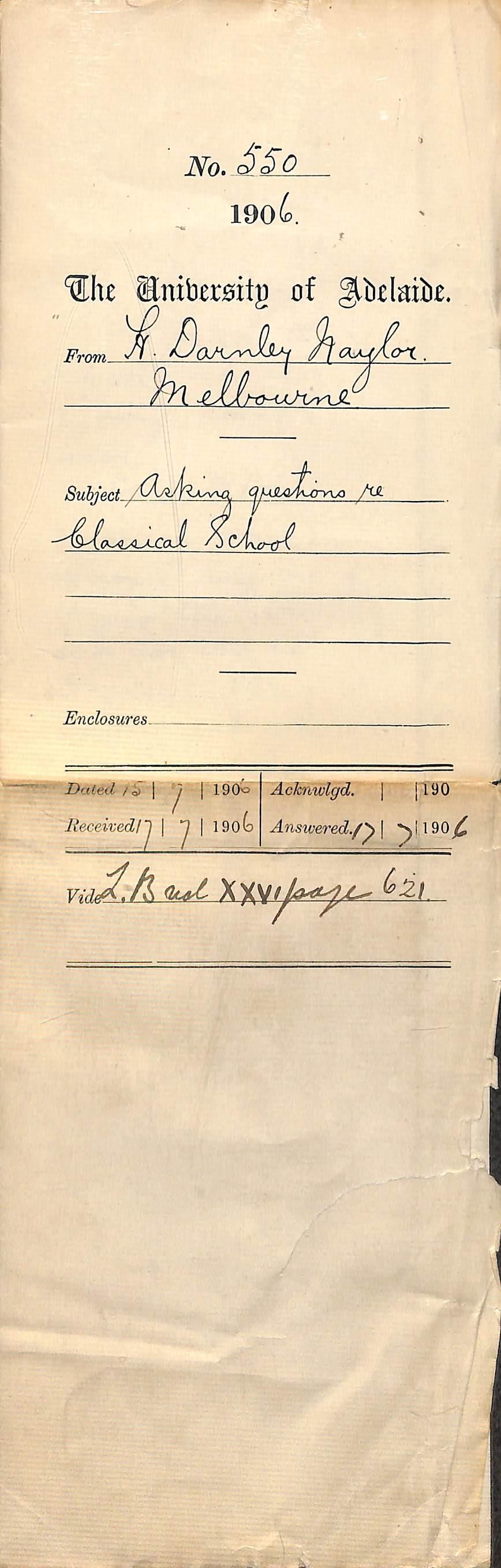 Asking questions re Classical School