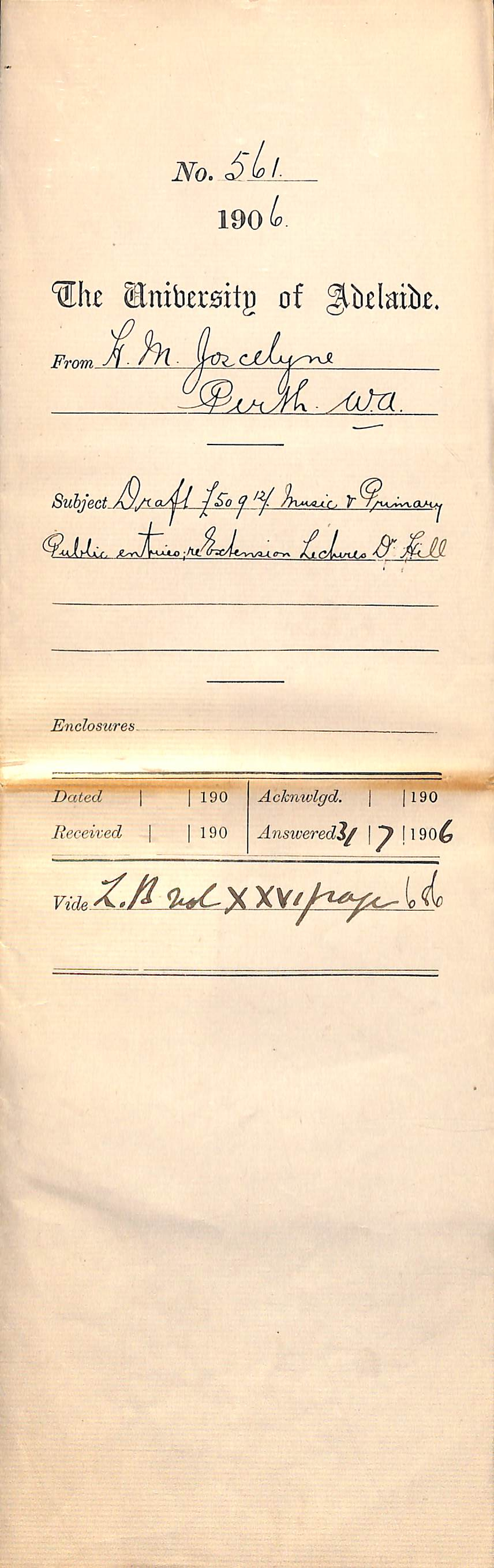 raft &pound;509-12-0 Music and Primary Public Entries and Extension Lectures Dr Hill