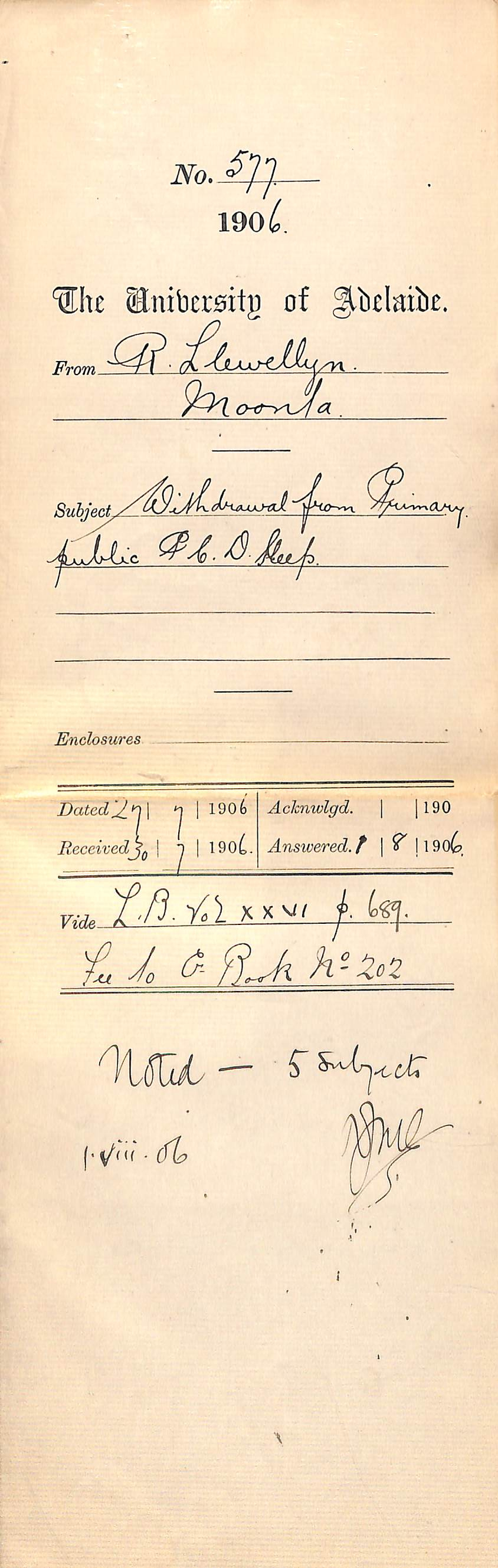 Withdrawal from Primary Public P C D Sleep