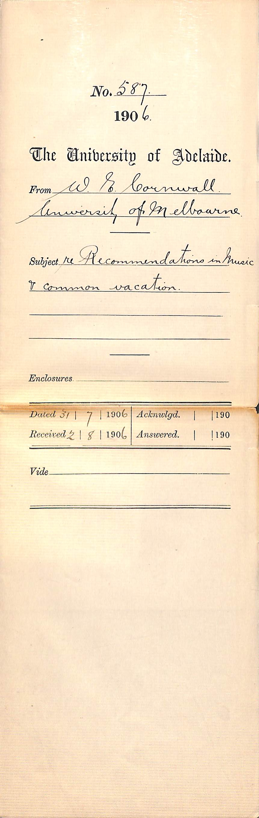 Recommendations in Music and Common Vacation