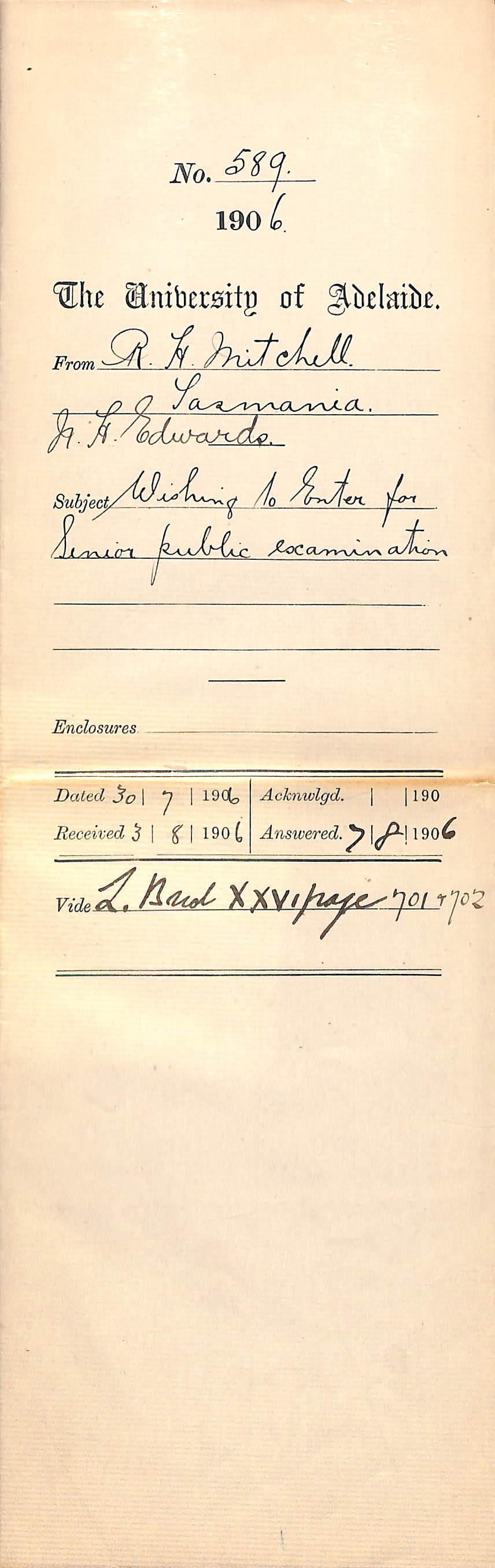 Wishing to Enter for Senior Public