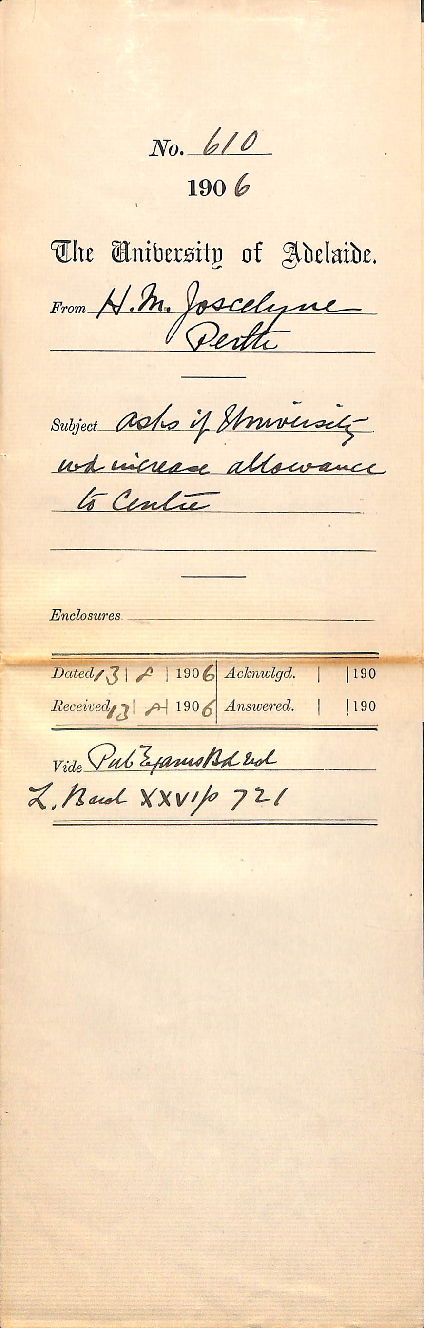 Asks if University would increase allowance to Centre