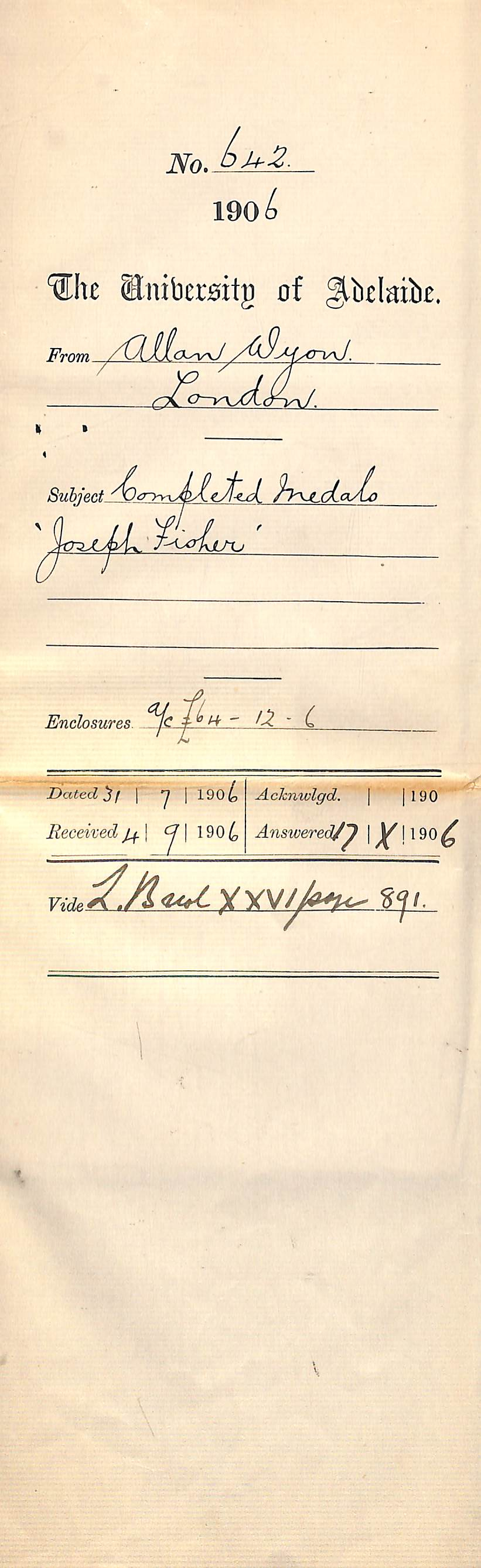 Completed Medals Joseph Fisher