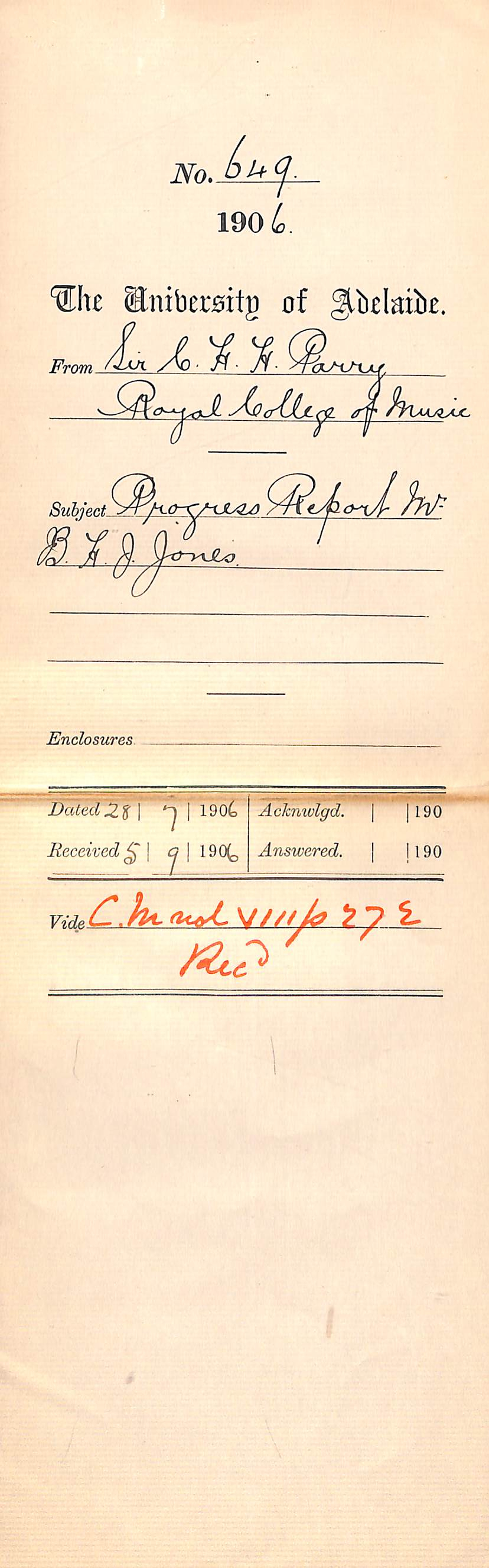 Progress Report Mr Brewster Hooper Josse Jones