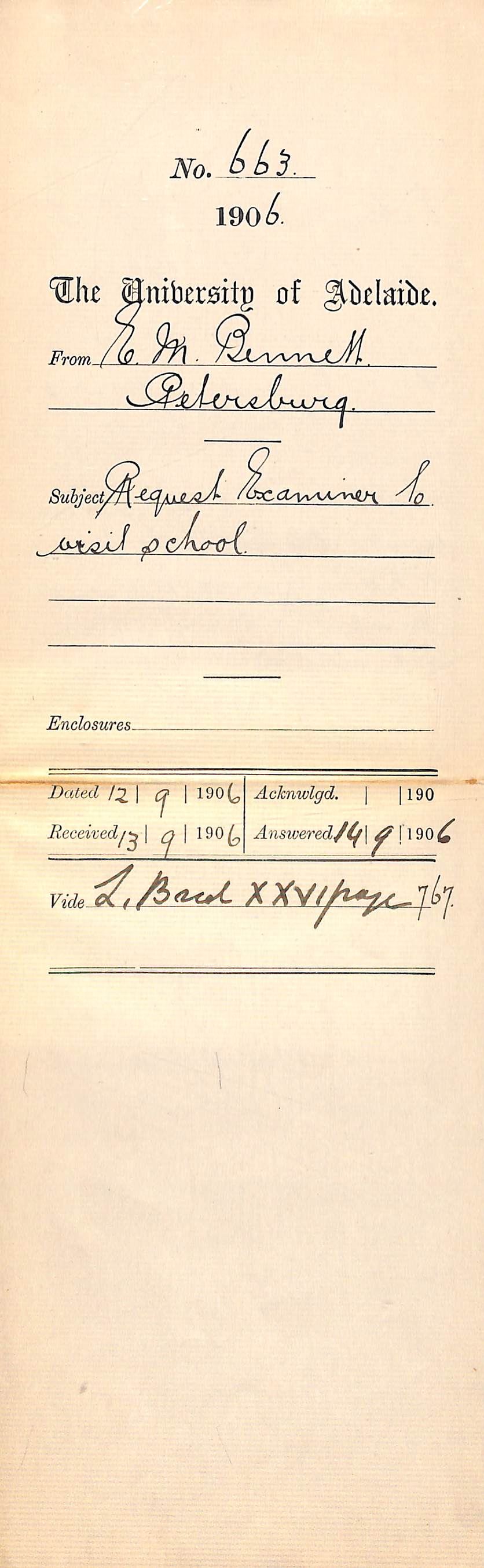 Request examiners to visit school