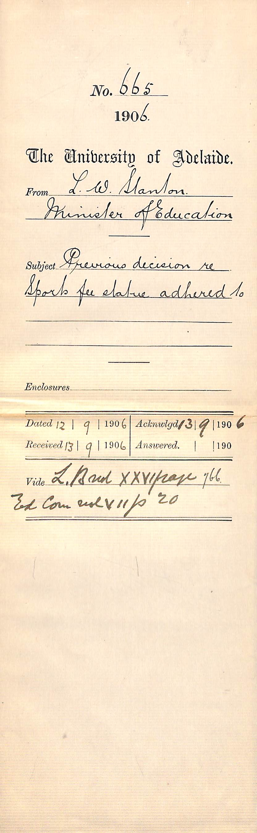 Previous decision re Sports Fee Statute adhered to