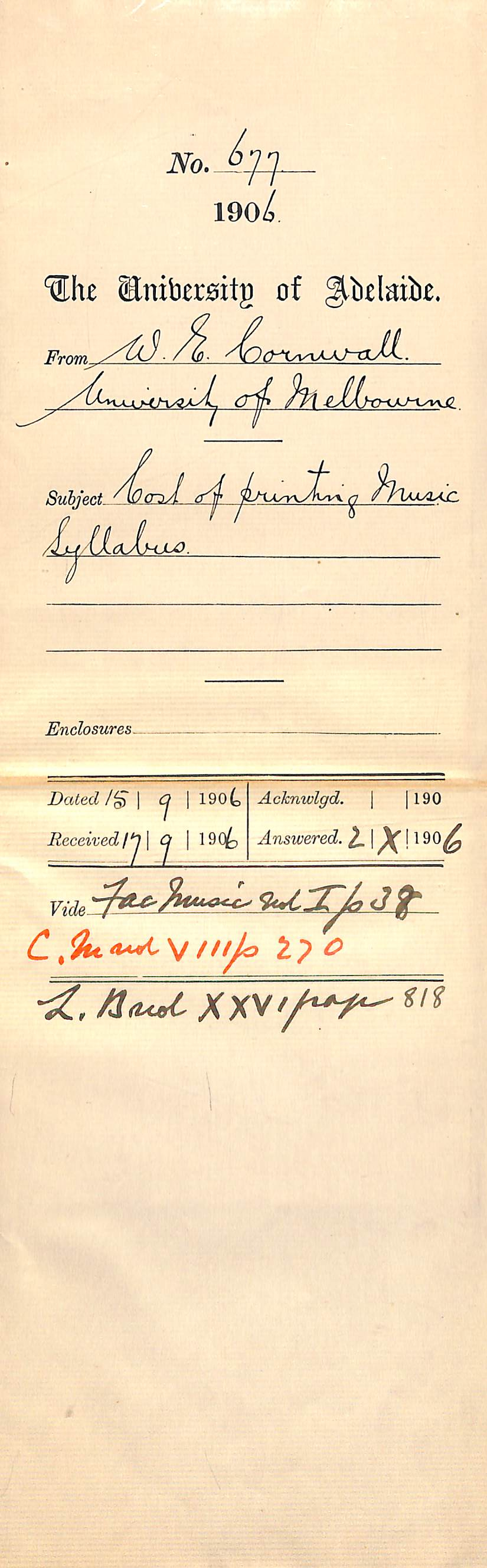 Cost of printing Music Syllabus